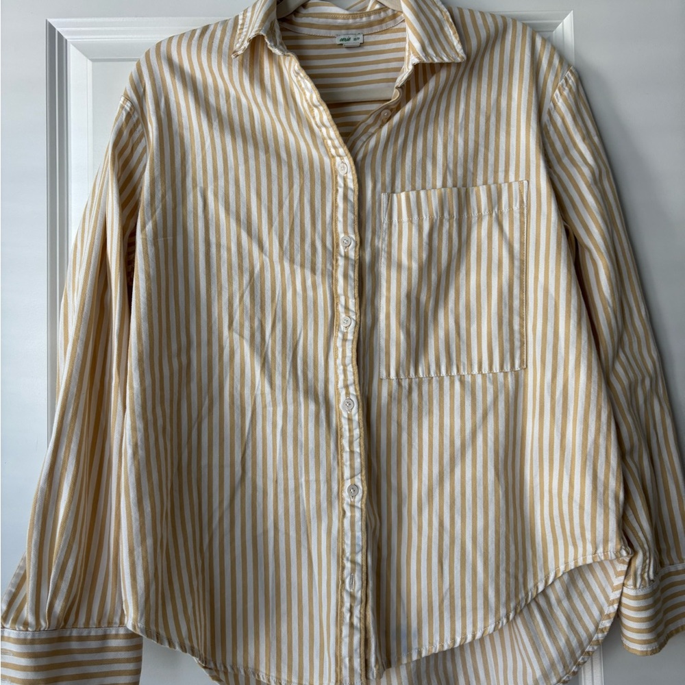 Aerie Tan and White Striped Shirt